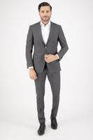 Traje Roberts Travel Color gris oxford, Slim fit