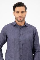 Camisa Sport Calderoni "Paper touch" Azul marino, Slim fit