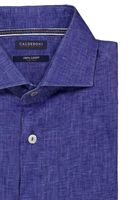 Camisa sport Calderoni "Paper touch" color azul, slim fit