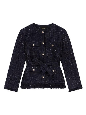 Sequined Tweed Jacket