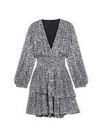 Short Ruffled Sequinned Dress