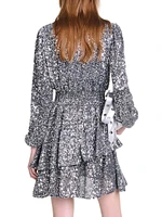 Short Ruffled Sequinned Dress
