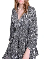 Short Ruffled Sequinned Dress