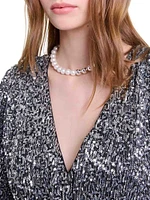 Short Ruffled Sequinned Dress