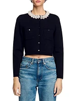 Cardigan with Beaded Collar