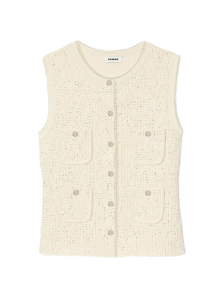 Decorative Tweed Vest