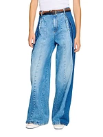 Jeans with Contrasting Panels