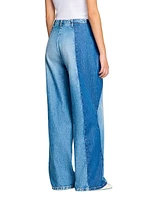 Jeans with Contrasting Panels