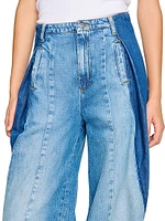 Jeans with Contrasting Panels