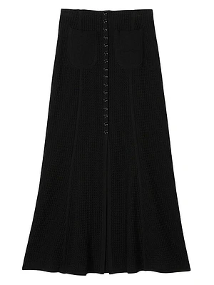 Long Decorative Knit Skirt