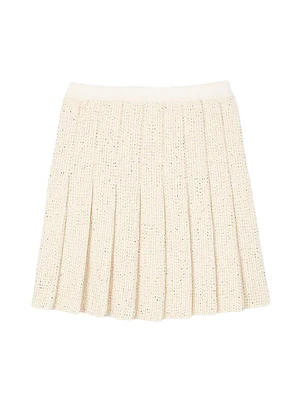 Mini Tweed Pleated Skirt