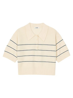 Cropped Striped Knitted Sweater