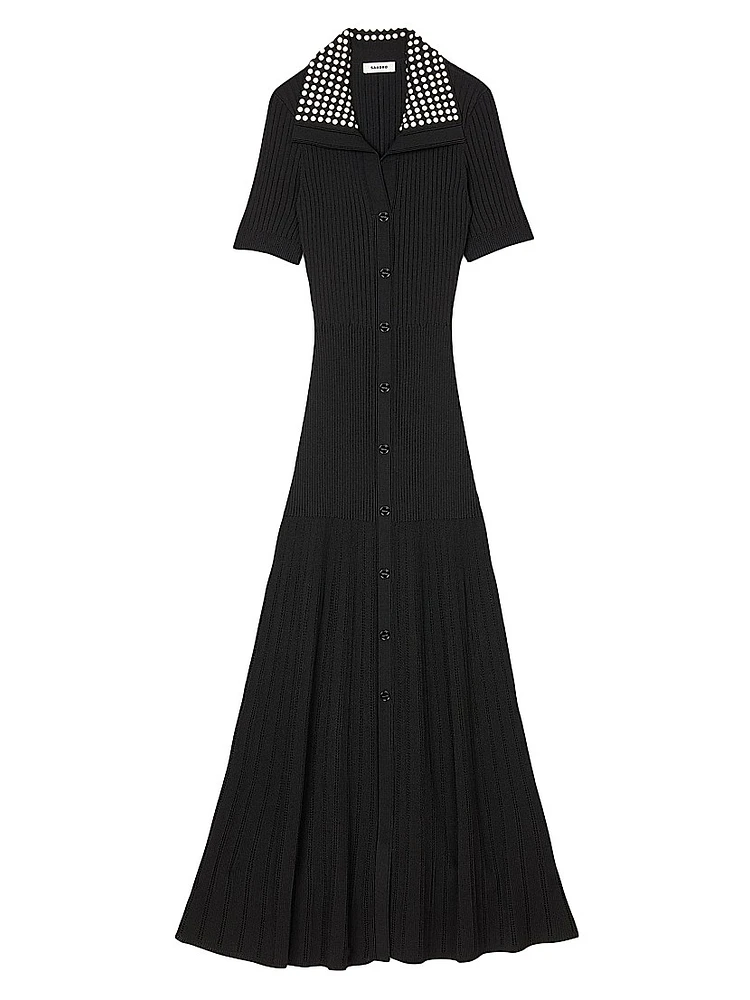 Knit Maxi Dress with Studs