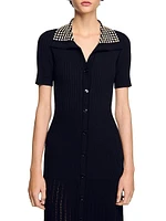 Knit Maxi Dress with Studs