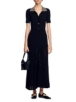 Knit Maxi Dress with Studs