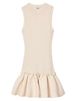 Mini Knit Dress with Ruffle