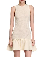 Mini Knit Dress with Ruffle