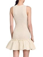 Mini Knit Dress with Ruffle