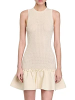 Mini Knit Dress with Ruffle