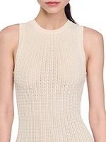 Mini Knit Dress with Ruffle