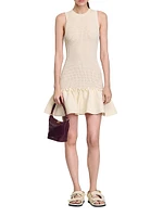 Mini Knit Dress with Ruffle