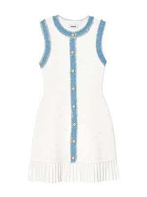 Short Knit Dress with Ruffles