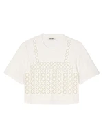 Beaded Cropped T-Shirt