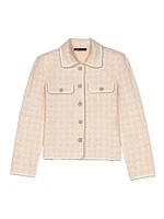 Tweed-Effect Knit Jacket