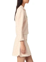 Tweed-Effect Knit Jacket