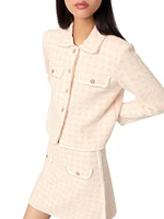 Tweed-Effect Knit Jacket