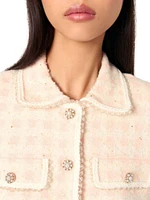 Tweed-Effect Knit Jacket