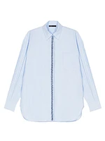 Poplin Shirt with Rhinestones