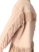 Double-Breasted Fringed Coat