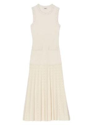 Pearl Bead Knit Maxi Dress