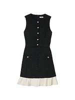 Two-Tone Tweed Mini Dress