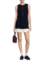 Two-Tone Tweed Mini Dress