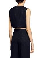 Sequin Cropped Jacket Vest