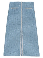 Sequin Tweed Midi Skirt