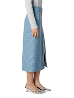 Sequin Tweed Midi Skirt
