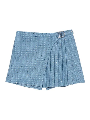 Pleated Tweed Skort