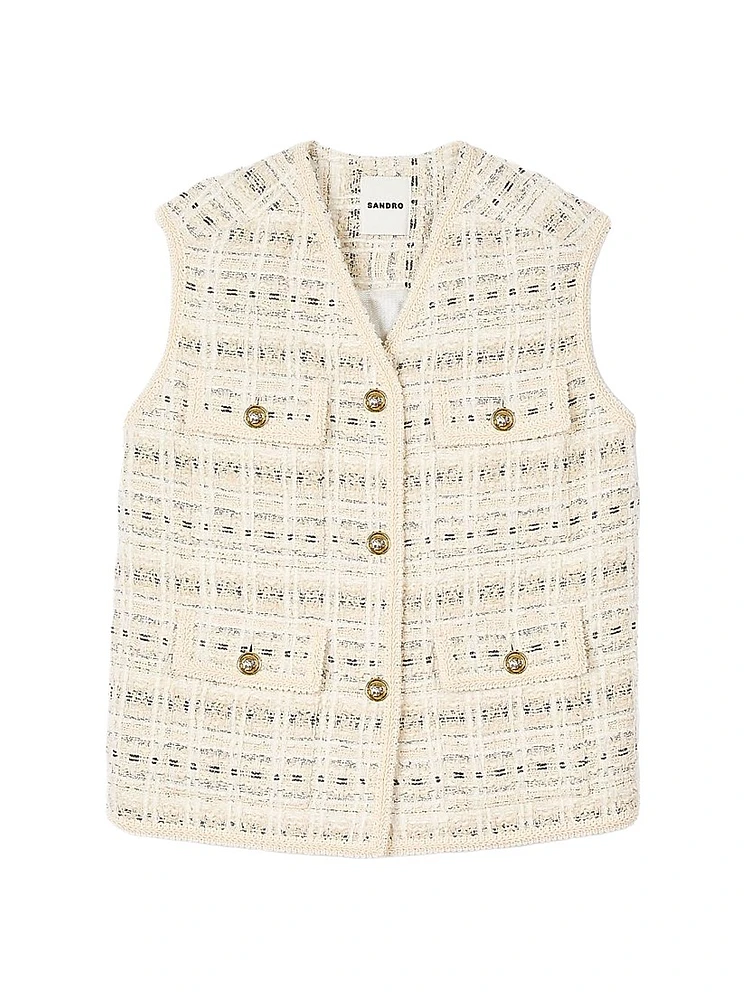 Sleeveless Tweed Jacket