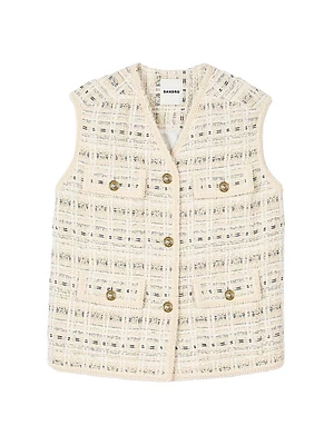 Sleeveless Tweed Jacket