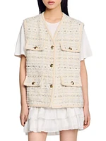 Sleeveless Tweed Jacket