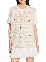 Sleeveless Tweed Jacket