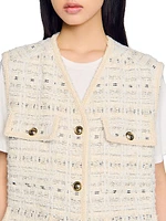 Sleeveless Tweed Jacket