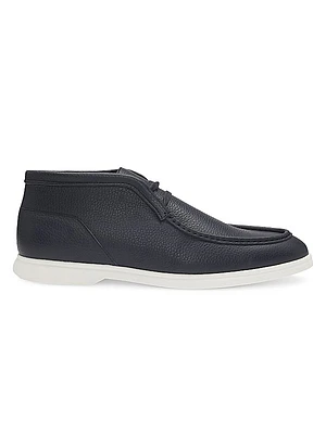 Desert Boots in Tumbled Leather with Apron Toe