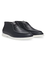 Desert Boots in Tumbled Leather with Apron Toe