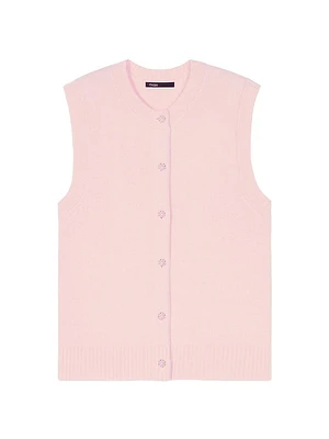 Sleeveless Wool Cardigan