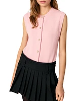 Sleeveless Wool Cardigan