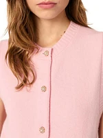 Sleeveless Wool Cardigan